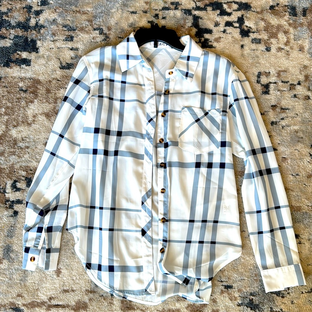 ZC&GF Women's Long Sleeve Blouses Pocket Button Down Shirt